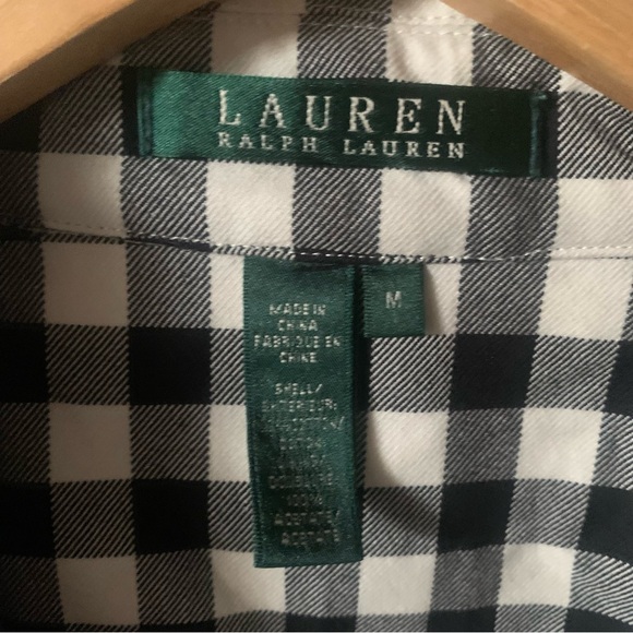 Ralph Lauren Black and White Gingham Trench Coat - Picture 2 of 5